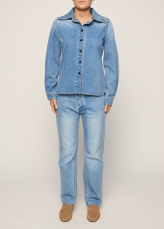 Monty Denim Shirt Washed Blue