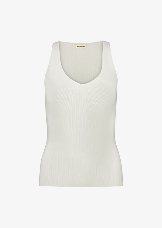 Christos V-Neck Tank Ivory