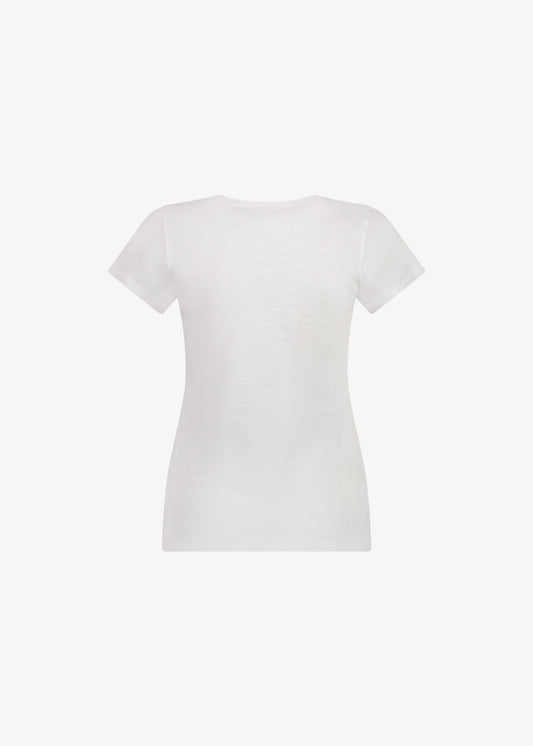 Abbey V-Neck T-Shirt White