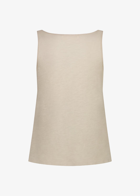 Amelia Scoop Tank Beige