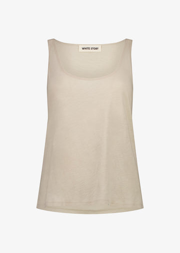 Amelia Scoop Tank Beige