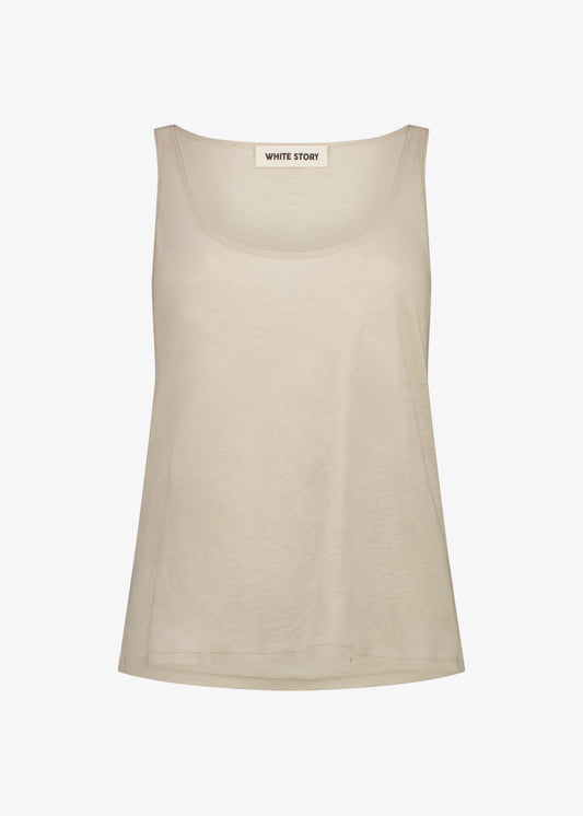 Amelia Scoop Tank Beige