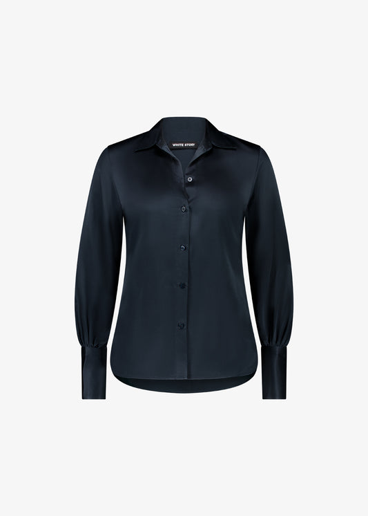 Tori Silk Shirt Navy